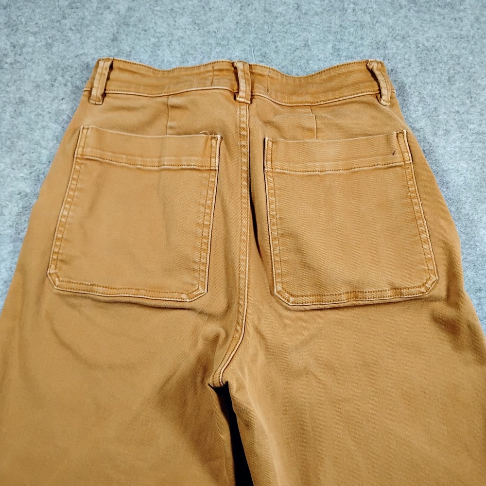 Everlane Womens Cropped Straight Leg Pants Ochre Brown High Rise Chino Size 4 - Picture 8 of 9